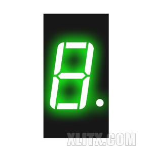 4102BGG - 0.40-inch Green 1-Digit CA LED 7-Segment Display