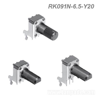 RK091N-6.5-Y20 Variable Resistor Rotary Horizontal Snap-In Single Shaft Knob