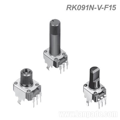 RK091N-V-F15 Potentiometer Vertical Type Snap-in Insulated Shaft 9.8mm