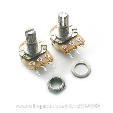 WH148 B1K 1K Ohm Rotary Potentiometer Variable Resistor Kit Linear Taper 3 PIN Single Line Washer Nut 100PCS Lot