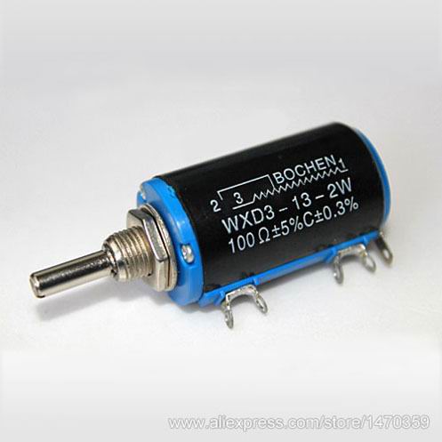 100K Ohm Potentiometer WXD3-13-2W WXD3 13 2W Wirewound High Precision 100PCS Lot