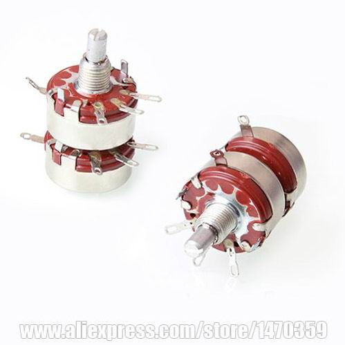 1M Ohm Dual Unit WTH118-2W 1A Variable Resistor Rotary Linear Taper 50PCS Lot
