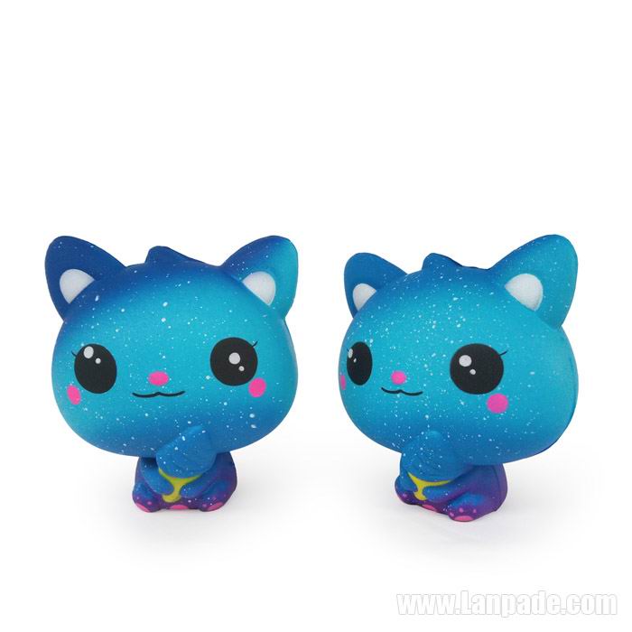 Galaxy Cat Squishy Blue Kitty Squishies Kawaii Slow Rising Phone Strap C DHL Free Shipping