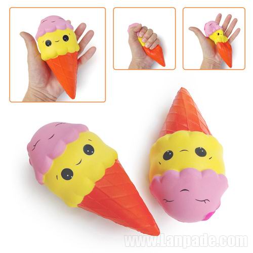 16cm Jumbo Squishy Ice Cream Cone Smile Squishies Toy Big Scent Slow Rising Food DHL Free Shipping
