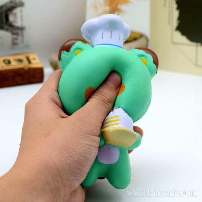 Kawaii Squishies Green Bear Squishy Cook Spicy Cute Toy Kids Relax Decoration Squeeze Slow Rising Animal Free Shipping