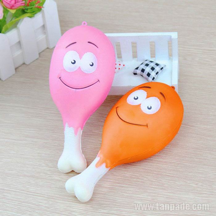 Slow Rising Simulation Chicken Stick Kids Decoration Pretty Drumstick Squeeze Squishies Kawaii Smile Perfume Relax Toys Freeshipping
